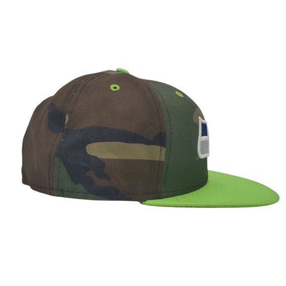 SEATTLE SEAHAWKS Hat Cap Football Neon/Camo Logo Pattern Fitted 7 1/2 New Era - Picture 4 of 8